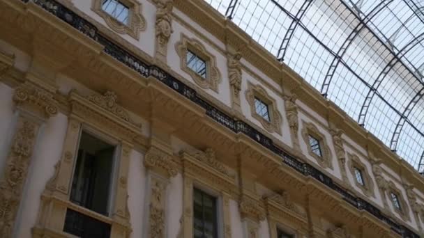 Галерея Витторио Эммануила II в Милане — стоковое видео