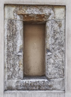 Stone niche on wall in Wawel, Krakow, Poland