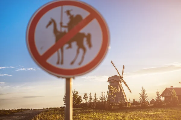 Útjelzési megtiltja a Don Quijote — Stock Fotó