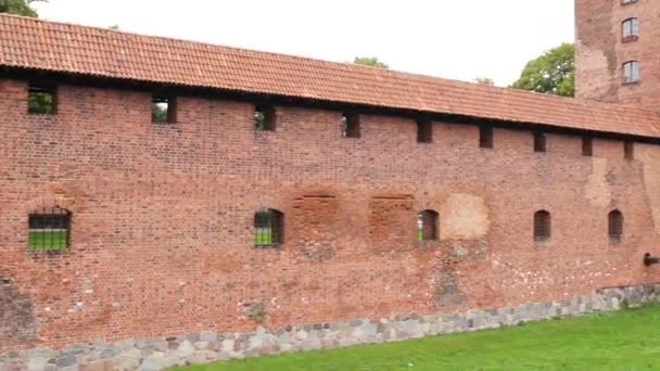 Polonya, Malbork 'taki Töton Düzeni Kalesi — Stok video