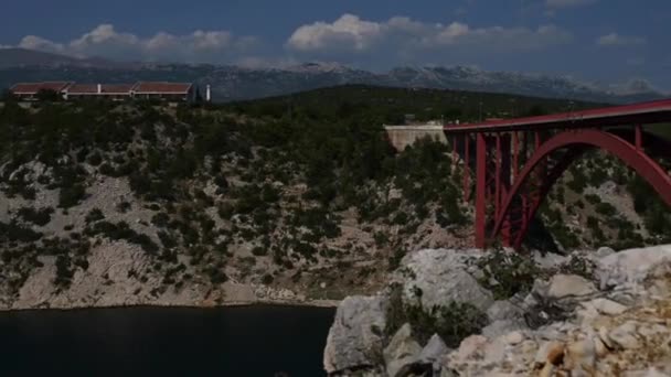 Kroatiens Maslenica Bridge — Stockvideo