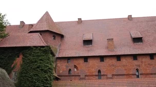 Castle of the Teutonic Order in Malbork, Poland — Stock Video