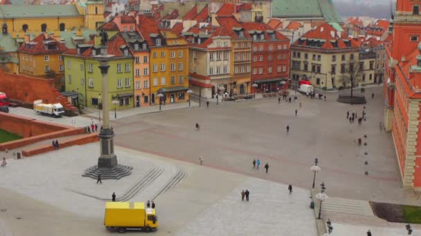 Time-lapse: Plaza del Castillo en Varsovia, Polonia — Vídeo de stock