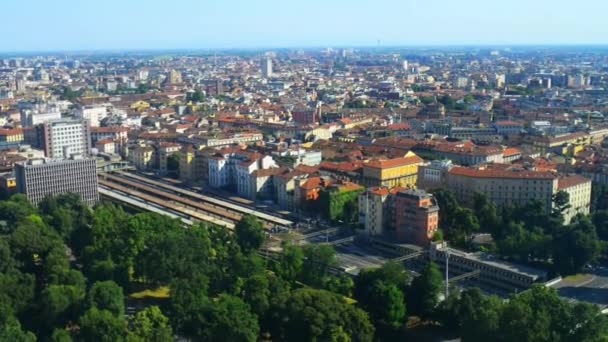 イタリア、ミラノの航空写真ビュー — ストック動画