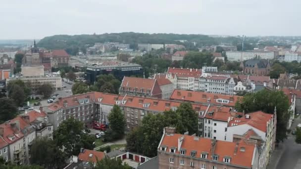 Gdansk, Polen, fågel-eye view — Stockvideo