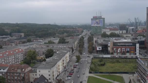 Gdansk, Polen, vogel-oog mening — Stockvideo