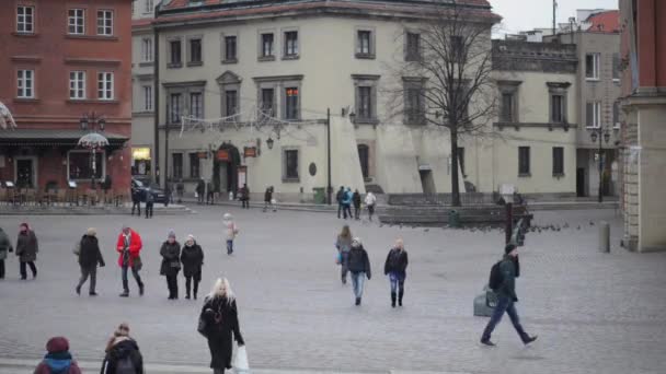 Plaza del Castillo en Varsovia, Polonia — Vídeo de stock