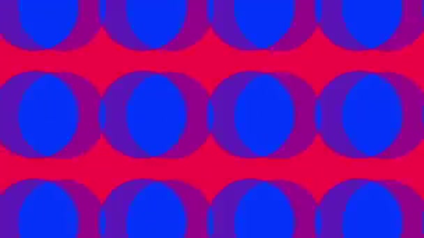 红色背景上的蓝色圆圈 — 图库视频影像