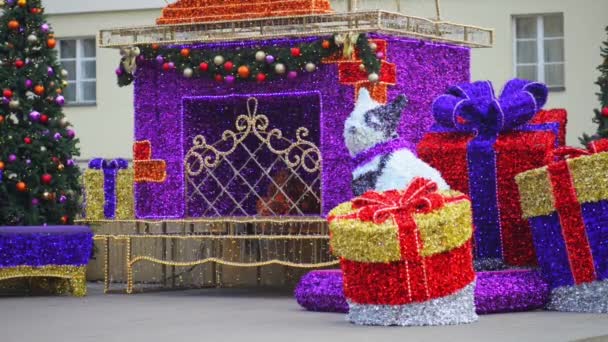 Decoração de Natal em Varsóvia — Vídeo de Stock