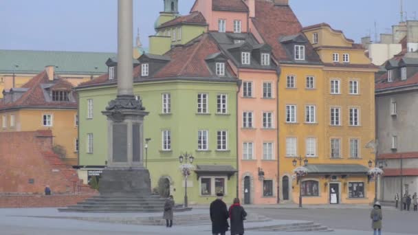 Plaza del Castillo en Varsovia, Polonia — Vídeos de Stock