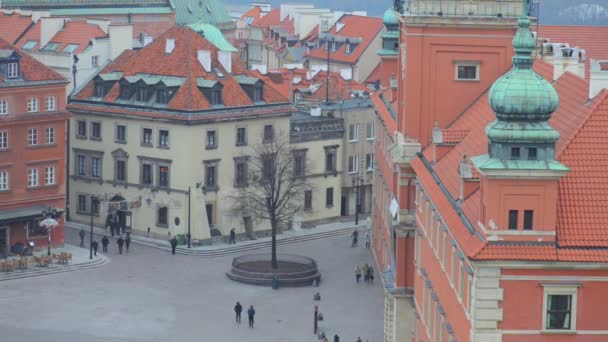 Zeitraffer: Burgplatz in Warschau, Polen — Stockvideo