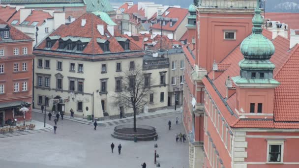 Praça do Castelo em Varsóvia, Polônia — Vídeo de Stock