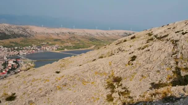 Pag è la città più grande dell'isola in Croazia — Video Stock