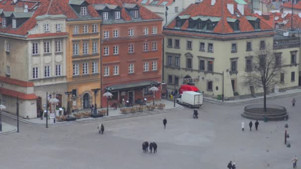 Plaza del Castillo en Varsovia, Polonia — Vídeo de stock