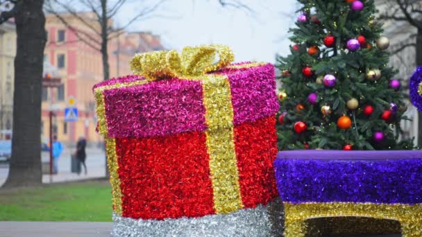 Decoração de Natal em Varsóvia — Vídeo de Stock