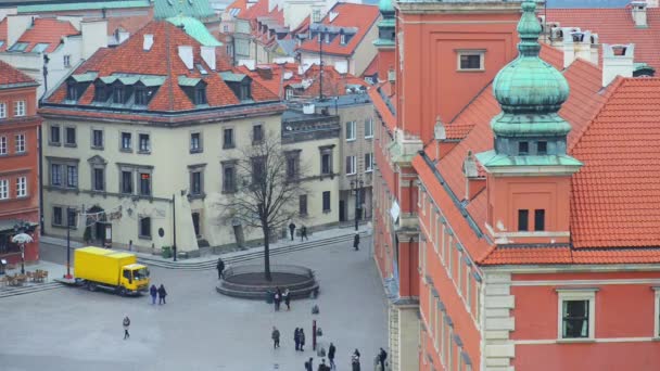 Burgplatz in Warschau, Polen — Stockvideo