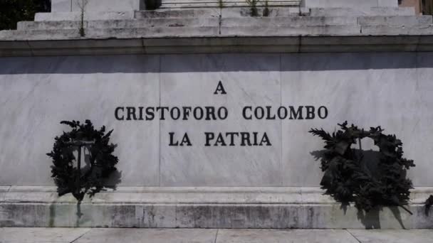 Monumento a Cristoforo Colombo a Genova — Video Stock