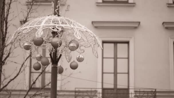 Decoração de Natal em Varsóvia — Vídeo de Stock