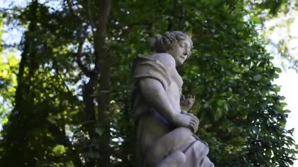 Skulpturen im Park des Witanow-Palastes, Warschau — Stockvideo