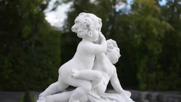 Skulpturer i parken av Wilanow palatset, Warszawa — Stockvideo