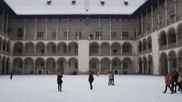 Sigismund Arcades ı Wawel Kalesi, Krakow — Stok video