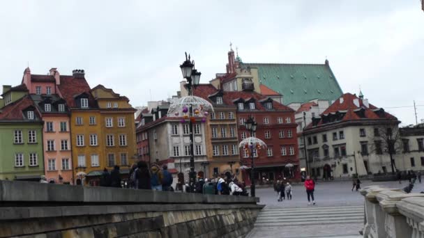 Time-lapse: Praça do Castelo em Varsóvia, Polônia — Vídeo de Stock