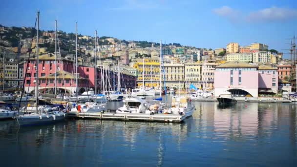 Порт Генуї на Середземному морі — стокове відео