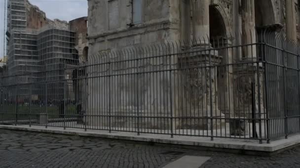 Arco de Constantino es arco triunfal en Roma — Vídeo de stock