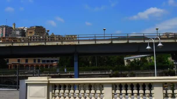 Street near the seaport of Genoa, Italy — Stock Video