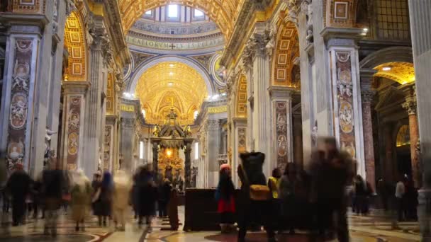 教皇在梵蒂冈，意大利罗马的圣彼得大教堂 — 图库视频影像