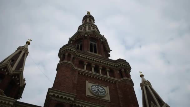 Kyrkan av mest heliga namn Jesus i Lodz — Stockvideo