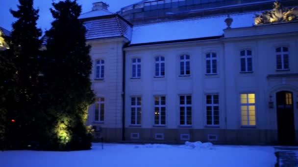 Potocki Palace på Krakowskie Przedmiescie, Warszawa — Stockvideo