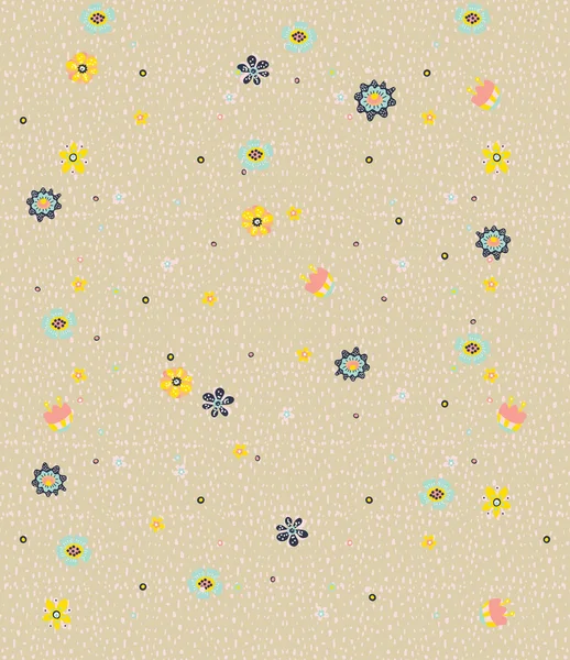 Seamless hand drawn floral pattern — Stock Vector