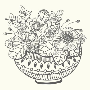 Şık çiçek doodle arka plan