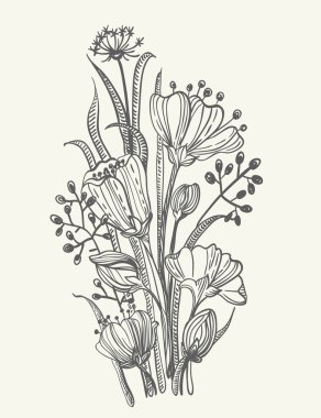 Şık çiçek doodle arka plan