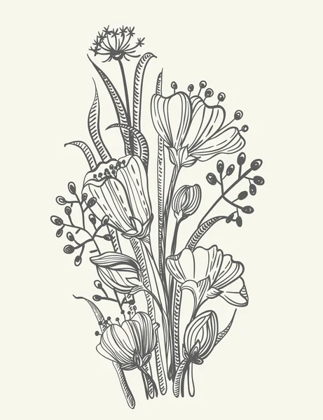 Stijlvolle floral doodle achtergrond — Stockvector