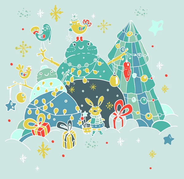 Carte de Noël pour Noël design — Image vectorielle