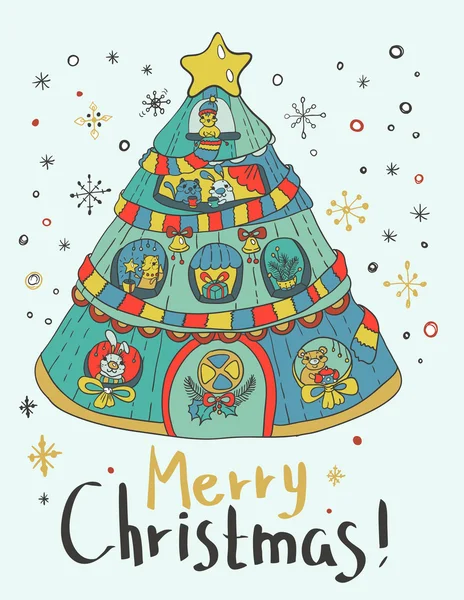 Weihnachtskarte für Weihnachtsdesign — Stockvektor