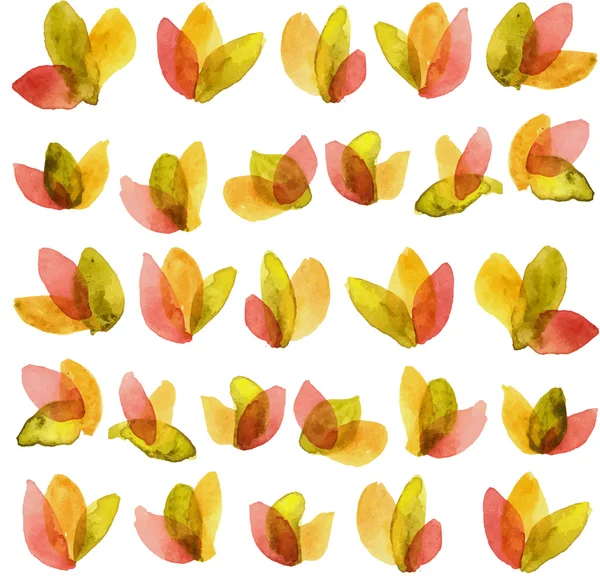 Ruky nakreslené akvarel podzimní listí rám — Stockový vektor