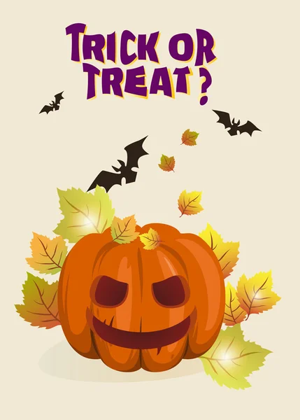 Halloween bakgrund illustration med pumpa — Stock vektor