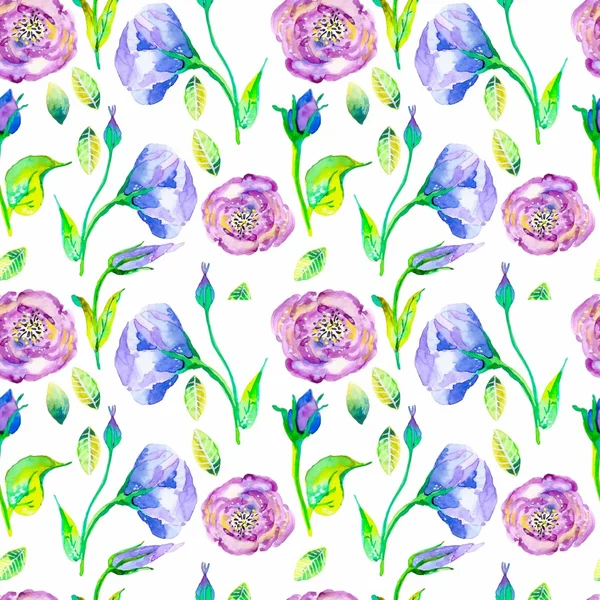 Akvarell sömlös blommig illustration — Stockfoto