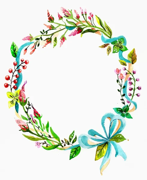 Watercolor floral frame — Stock Photo, Image