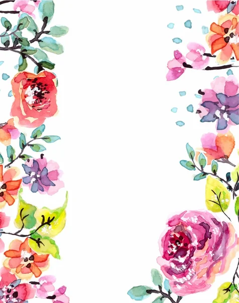 suluboya çiçek çerçevesi