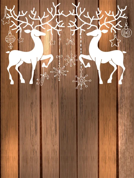 Deer with great horns and decorations for beautiful Holiday desi — Stock Vector