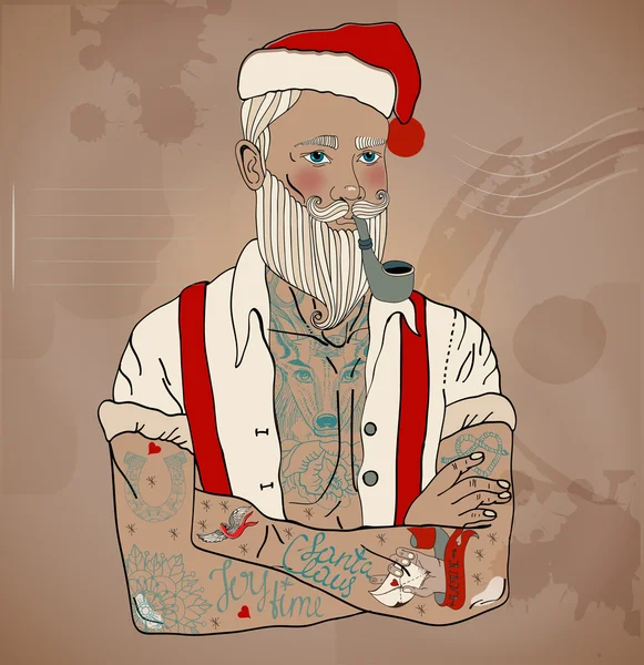 Hipster Père Noël — Image vectorielle