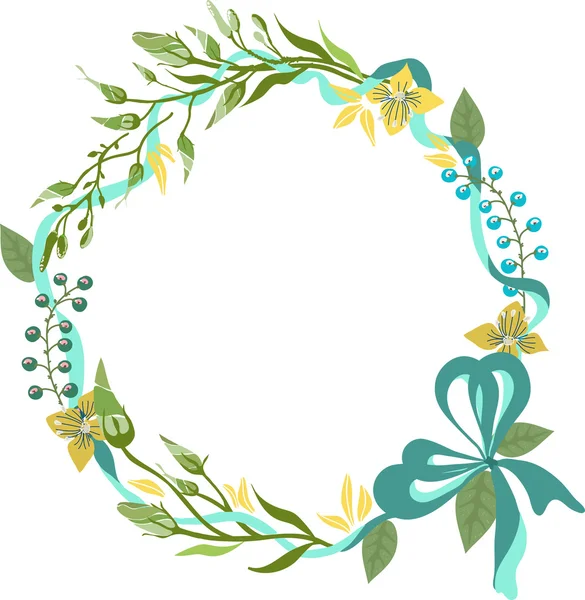 Χρώμα floral πλαίσιο για γαμήλια πρόσκληση σχεδιασμό — Διανυσματικό Αρχείο