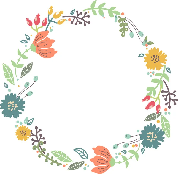 Kleur floral frame voor bruiloft uitnodiging ontwerp — Stockvector