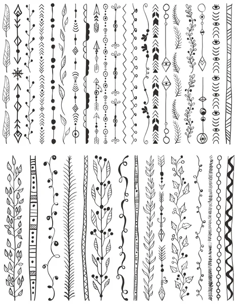 Elle çizilmiş çizgi kenarlık kümesi