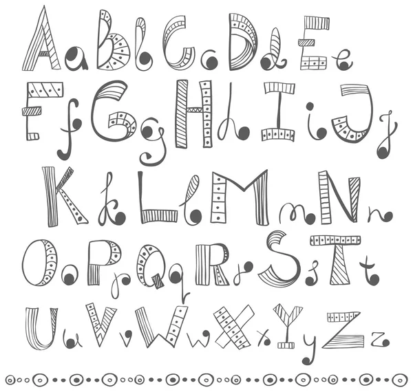 Handgezeichnetes Alphabet — Stockvektor