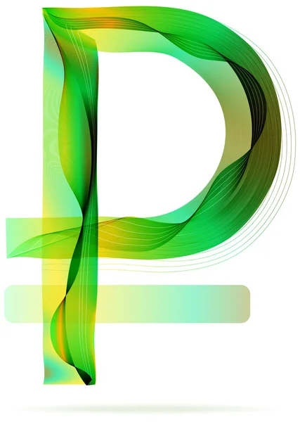 Vert abstrait Rouble signe — Image vectorielle